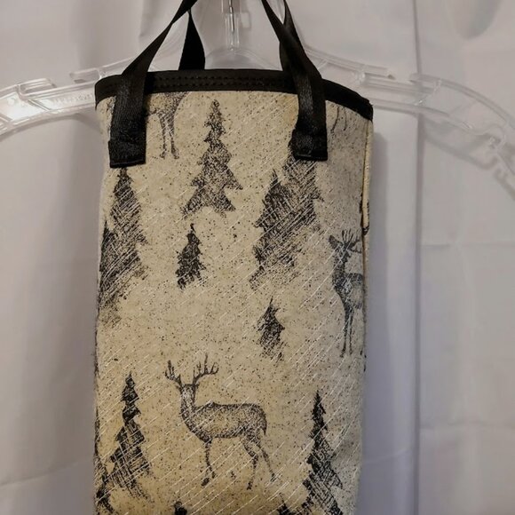 NEW Reusable Fabric Gift Bag Buck Deer Christmas Flannel double handle 10x6x4" - Picture 6 of 11